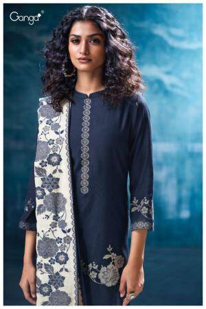 Ganga oviya 3609 Dress material wholesalers in Delhi